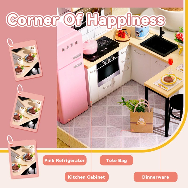 Flever Dollhouse Miniature DIY House Kit Creative Room with Furniture for Romantic Artwork Gift (Taste of Life) - Image 4